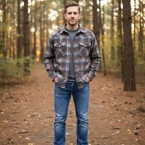 ​Pendleton High Grade Western Wear Pearl Snap Shirt 100% Virgin Wool Blue Brown